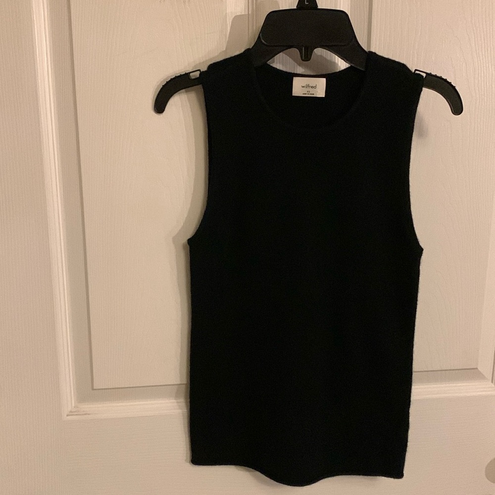 ARITZIA Wilfred Bambino Crewneck Sleeveless Sweater Black Size XS